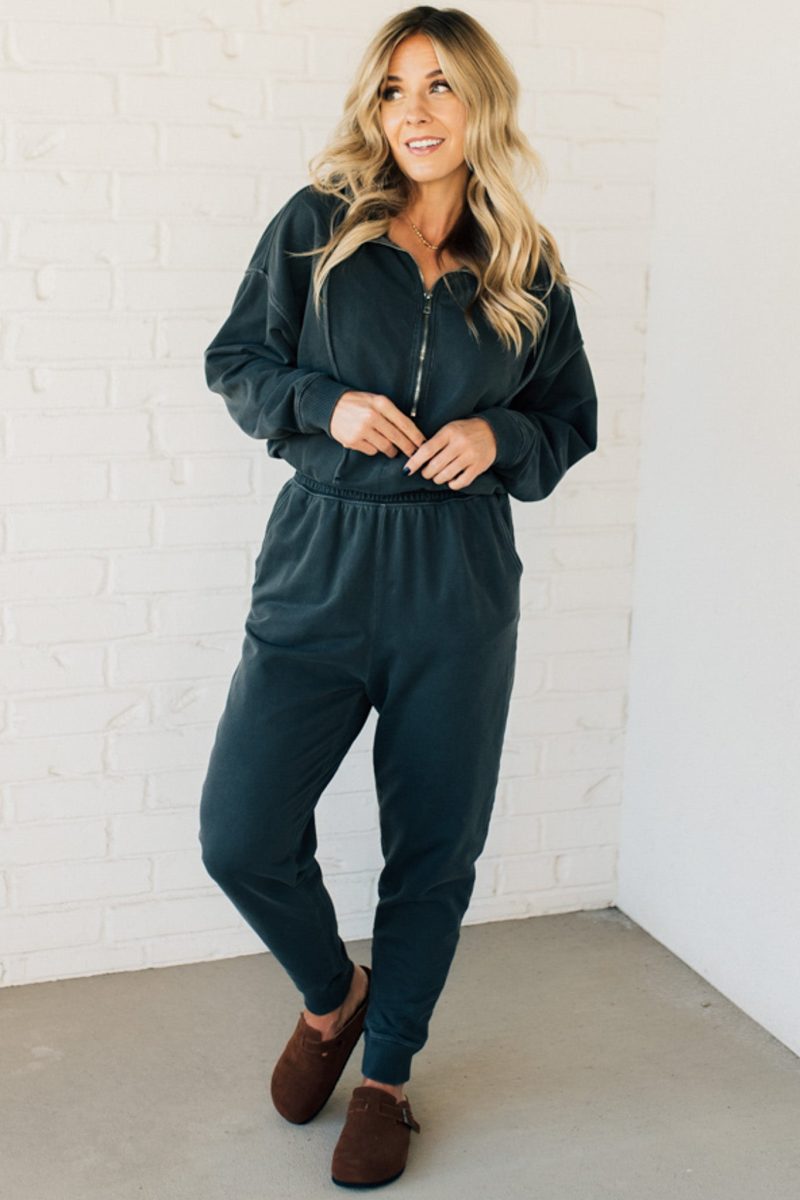 BirdieStoneWashedJumpsuitAshBlack 1