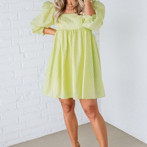 BrinleyTexturedBabydollDressLightGreen 2