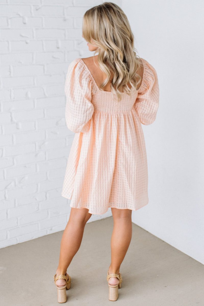 BrinleyTexturedBabydollDressLightOrange 4