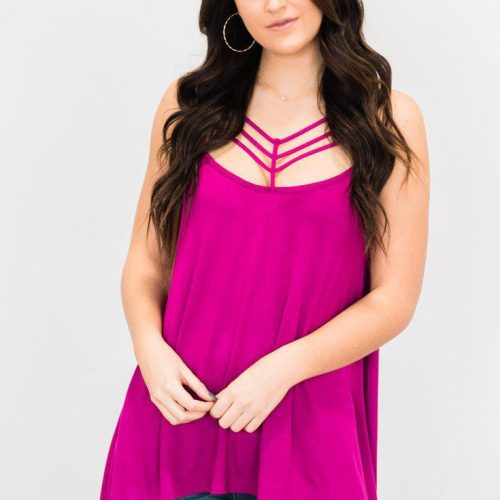 CAGED FRONT FLOWY TANK MAGENTA 6 41706.1609893115.1280.1280