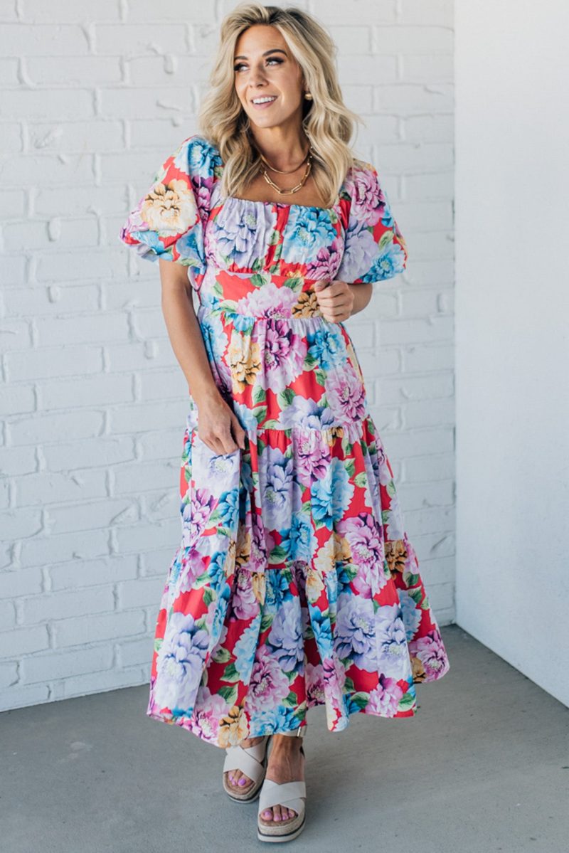 CaullieFloralPuffSleeveMaxi 1