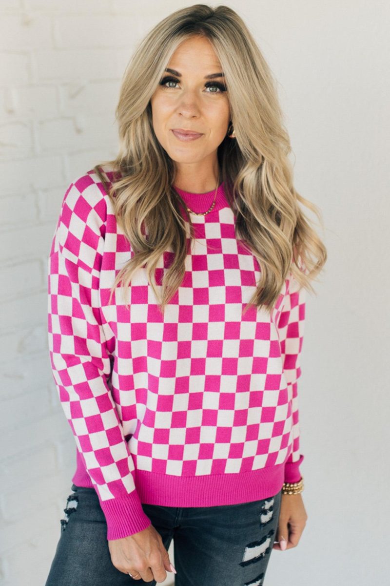 CheckedInSweaterFuchsia 6