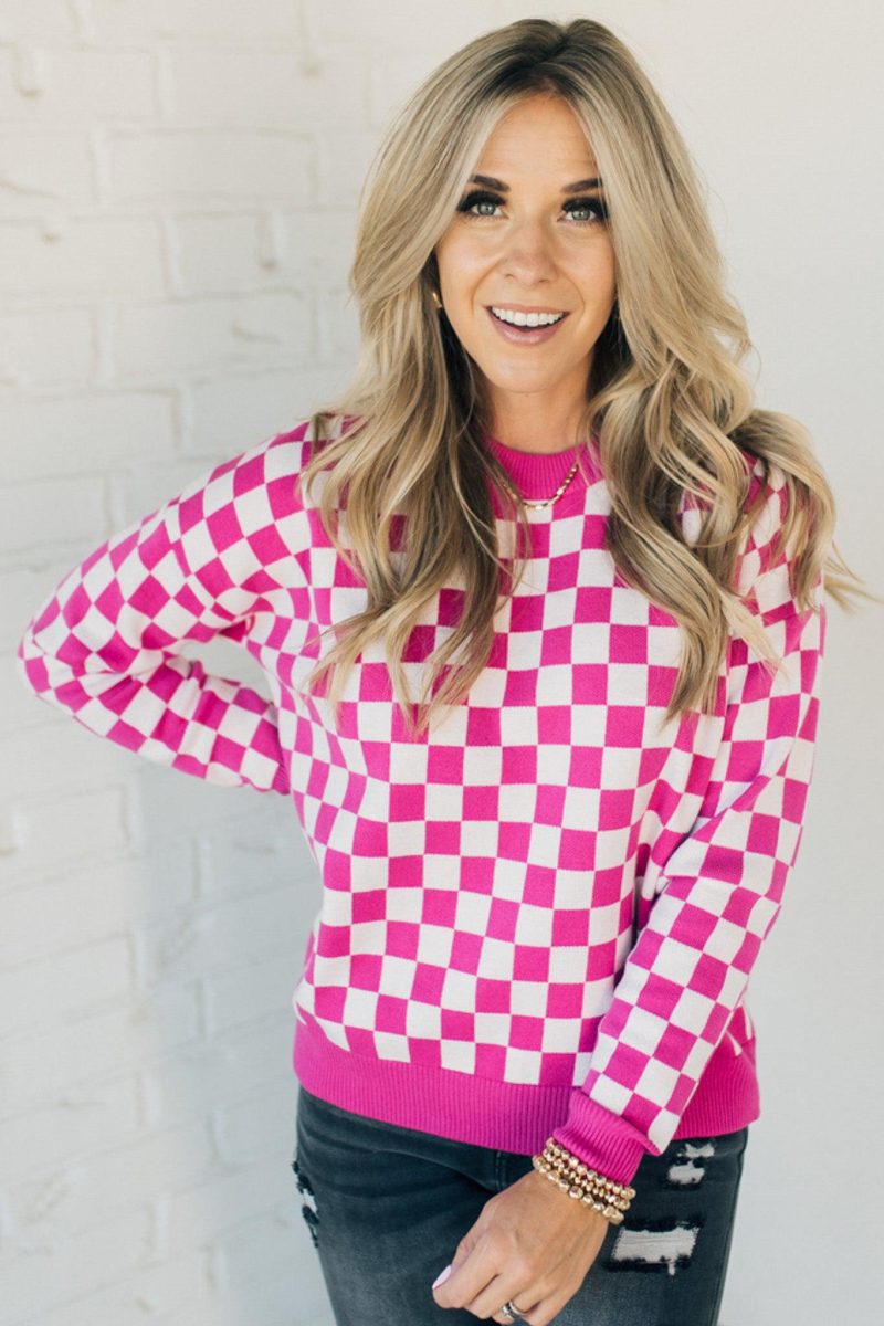 CheckedInSweaterFuchsia 7