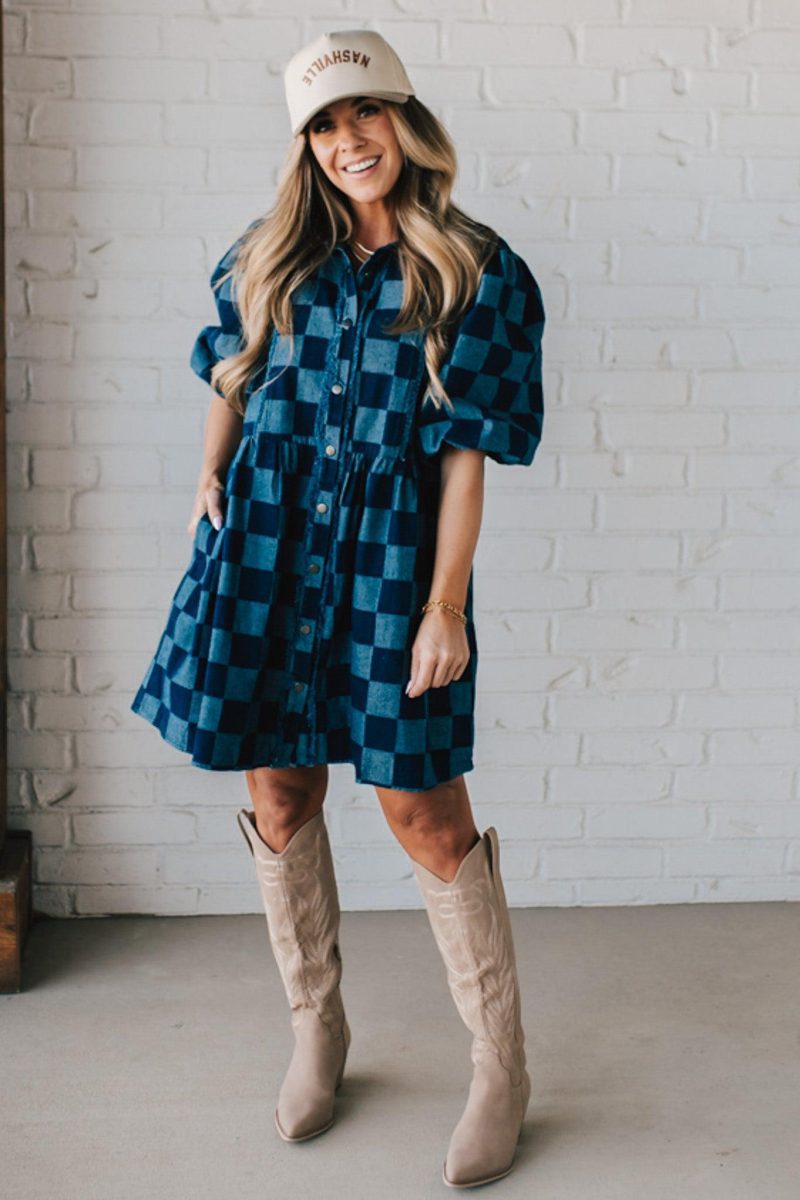 CheckeredDenimDress 1