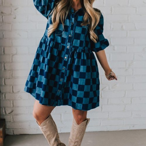 CheckeredDenimDress 2