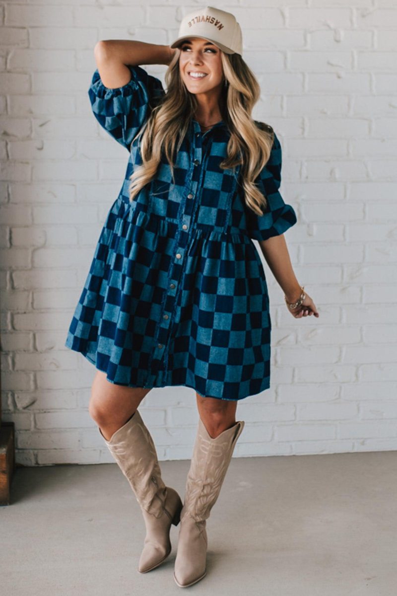 CheckeredDenimDress 2