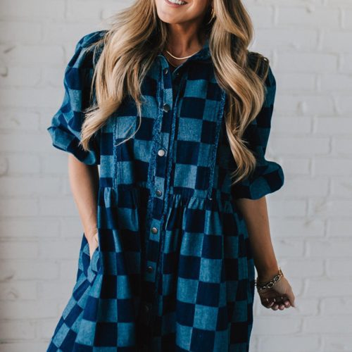 CheckeredDenimDress 5