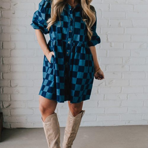 CheckeredDenimDress