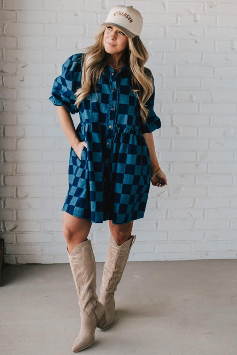 CheckeredDenimDress