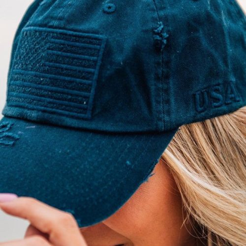 Distressed USA Hat Navy 98464.1626828585.1280.1280