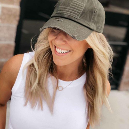 women's distressed baseball cap