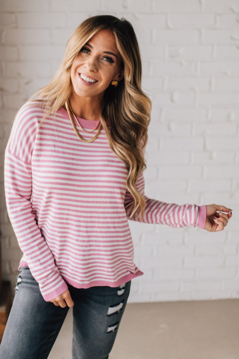 EmmyStripedSweaterPink 3