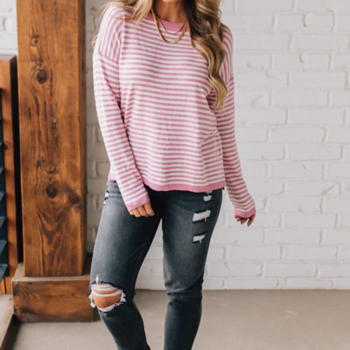 EmmyStripedSweaterPink