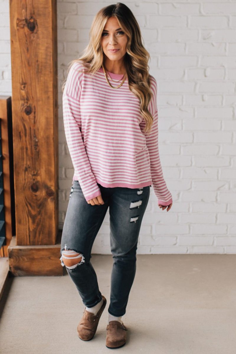 EmmyStripedSweaterPink