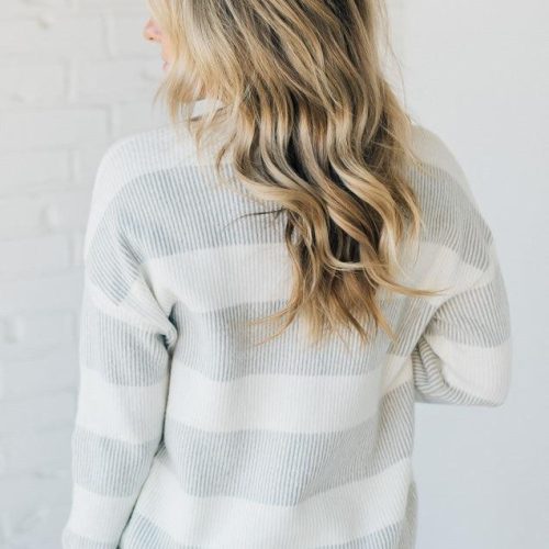 HadliStripedLongSweaterHeatherGrey 4