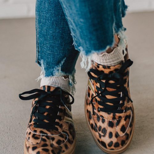 KimmyDoubleStripeSneakers Leopard 2