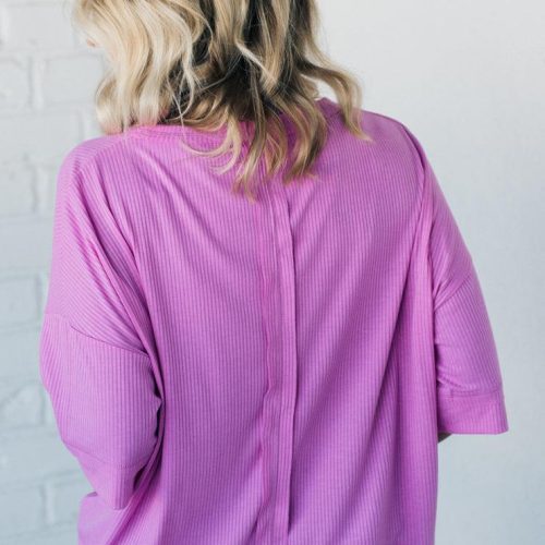 MadiRibbedandRawEdgeTee BrightMauve 6