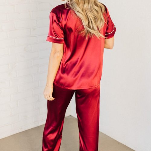 MargoSilkPajamaSetBurgundy 4