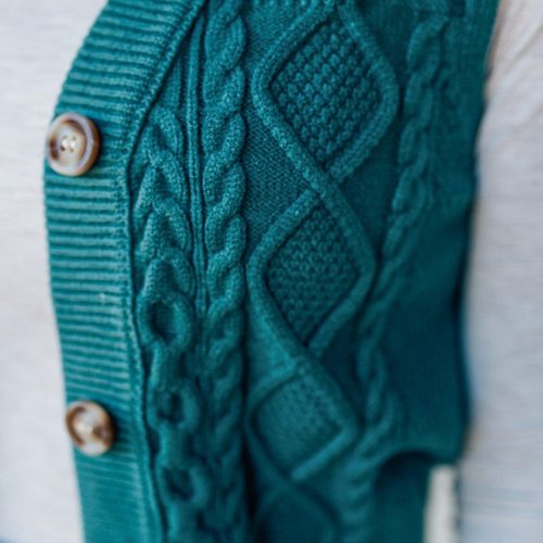 MelindaCableKnitVestPineGreen 8