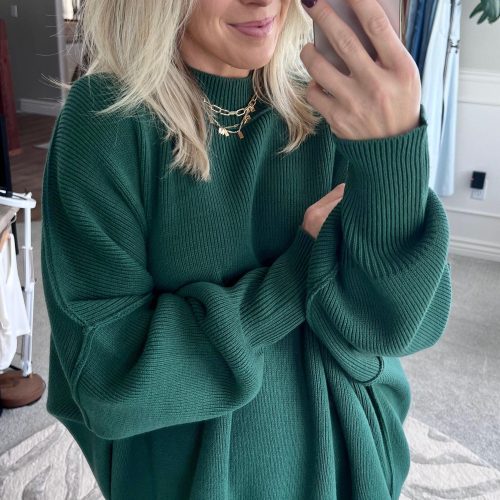 OversizedCrewNeckSweaterDarkGreen1