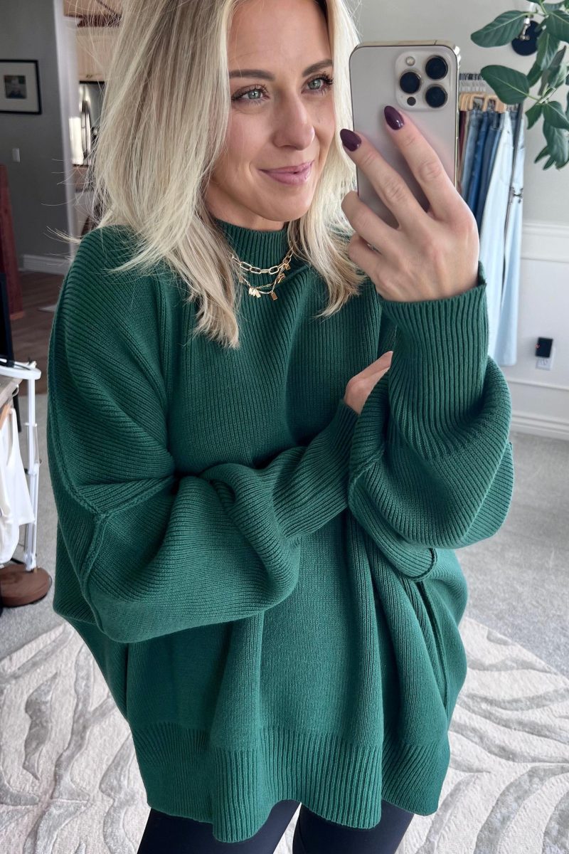 OversizedCrewNeckSweaterDarkGreen1