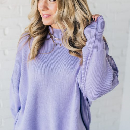 OversizedCrewNeckSweaterLavender 1