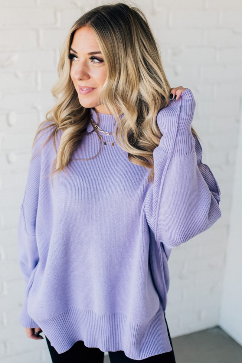 OversizedCrewNeckSweaterLavender 1