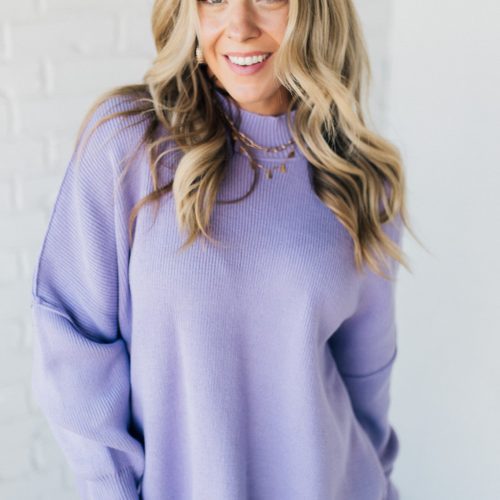 OversizedCrewNeckSweaterLavender 3