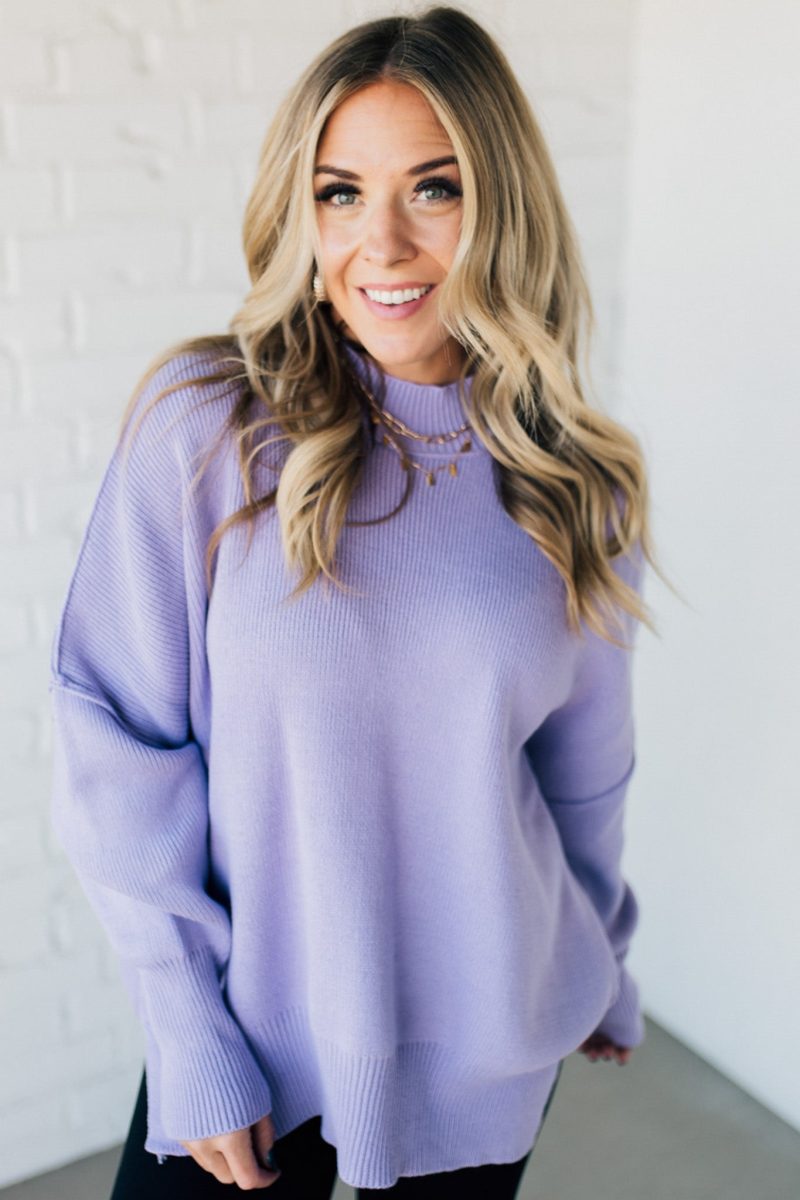 OversizedCrewNeckSweaterLavender 3