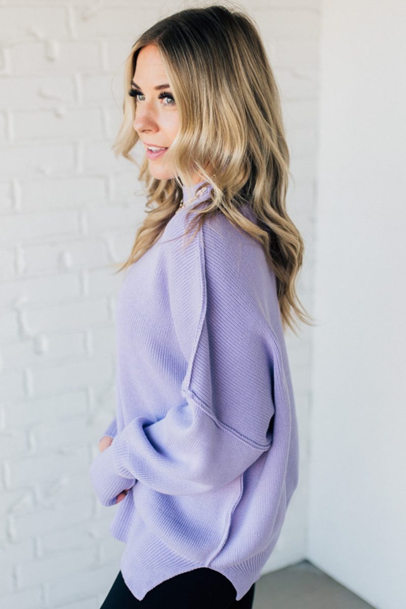 OversizedCrewNeckSweaterLavender 4