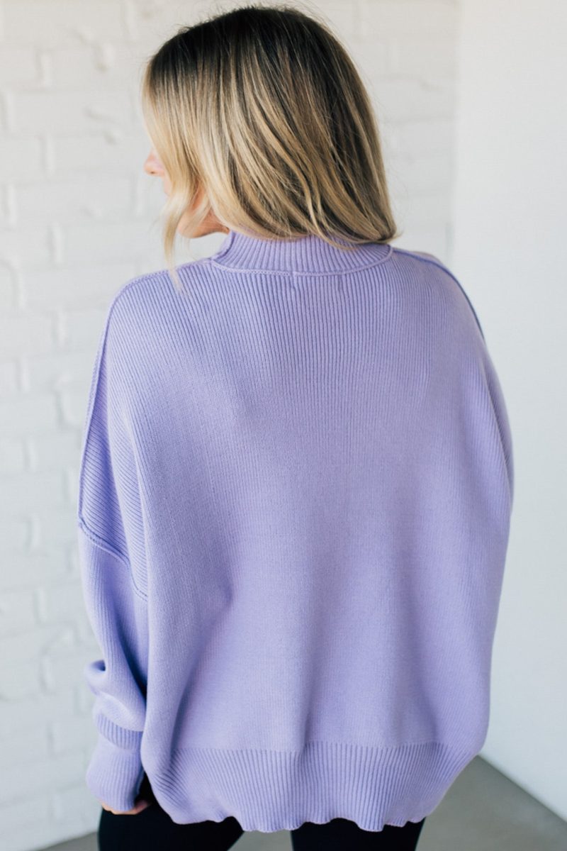 OversizedCrewNeckSweaterLavender 5