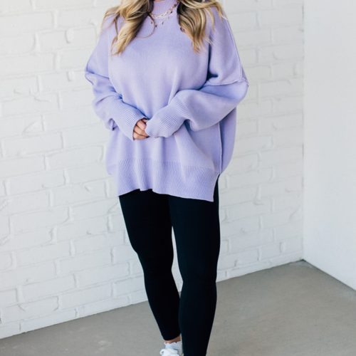 OversizedCrewNeckSweaterLavender