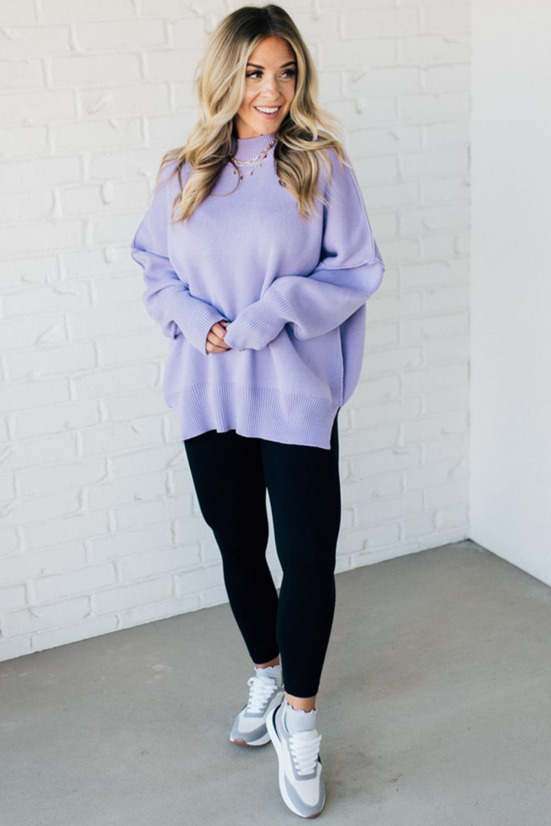 OversizedCrewNeckSweaterLavender