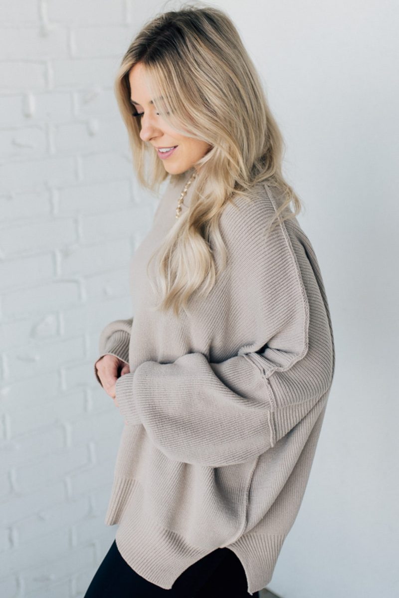 OversizedCrewNeckSweaterLightMocha 3