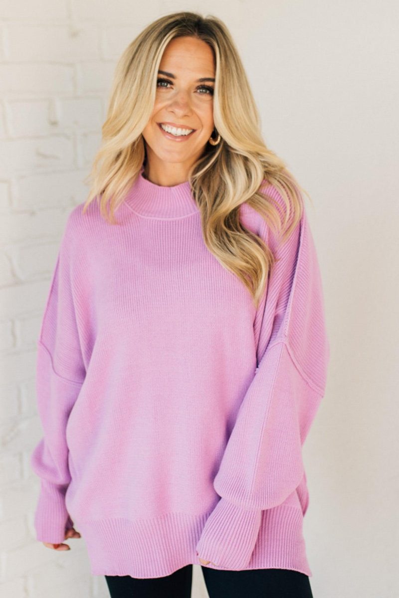 OversizedCrewNeckSweaterMauve 1