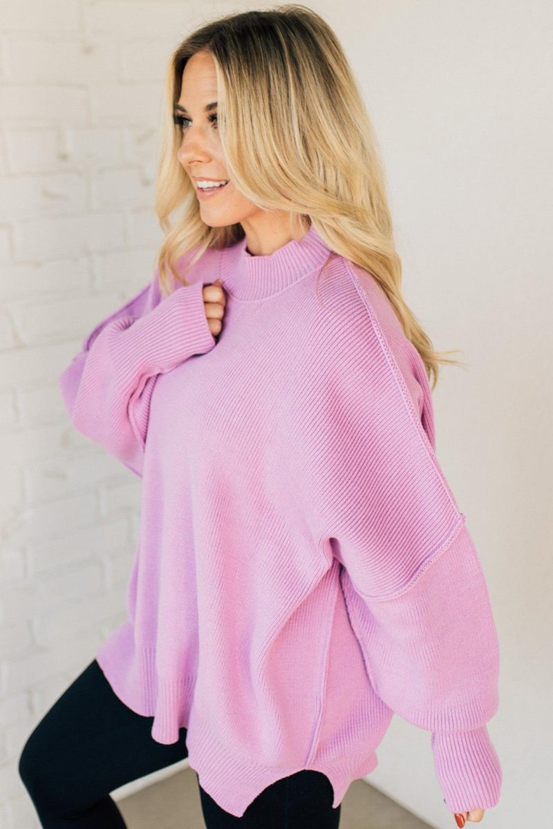 OversizedCrewNeckSweaterMauve 2