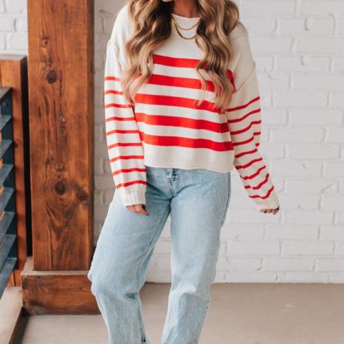 RelaxedDoubleStripeSweater 1