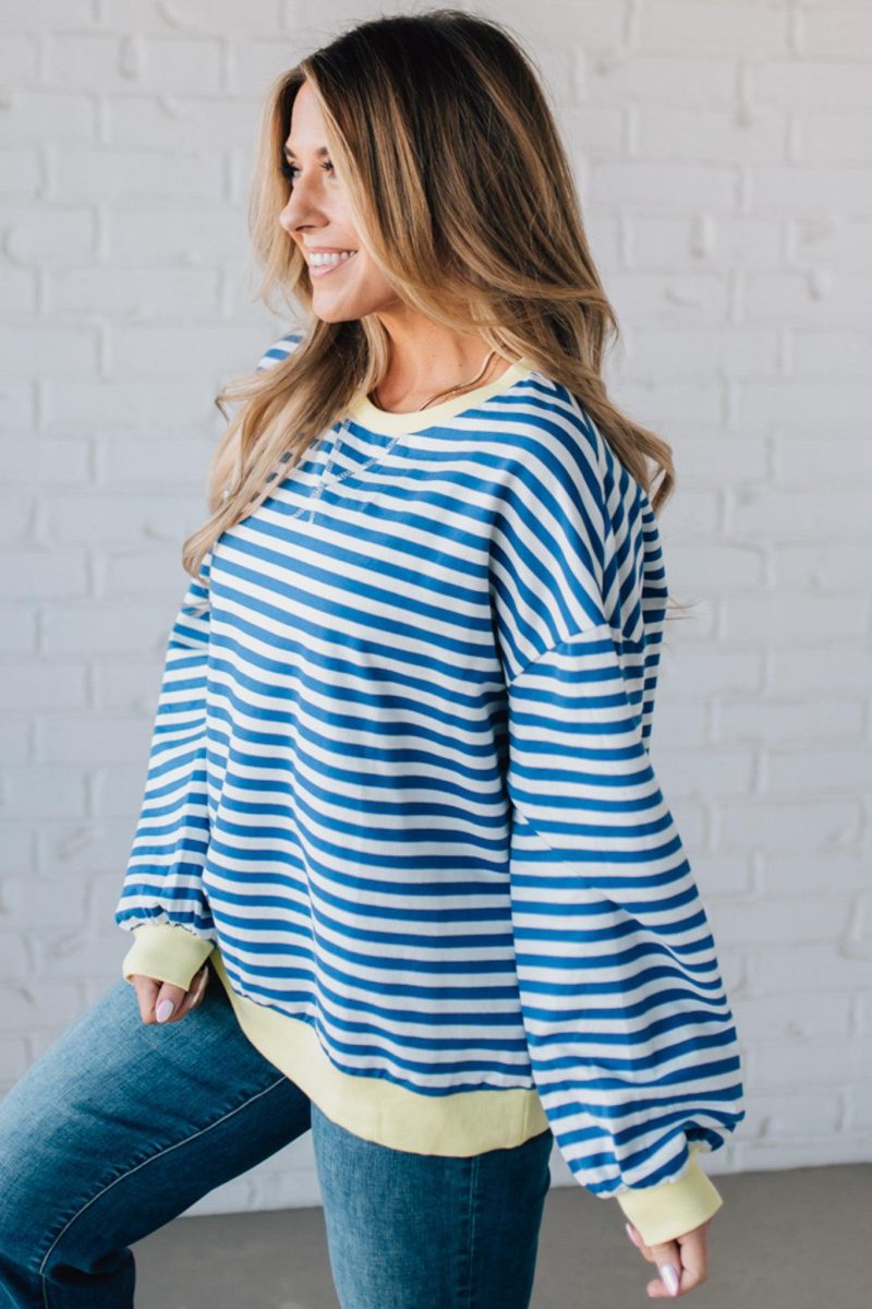 RogersStripedColorblockPullover Blue 6