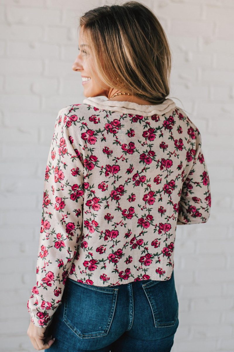 RuffledTieFrontFloralCardigan 7