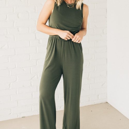 SingleRouchedSideJumpsuit 1