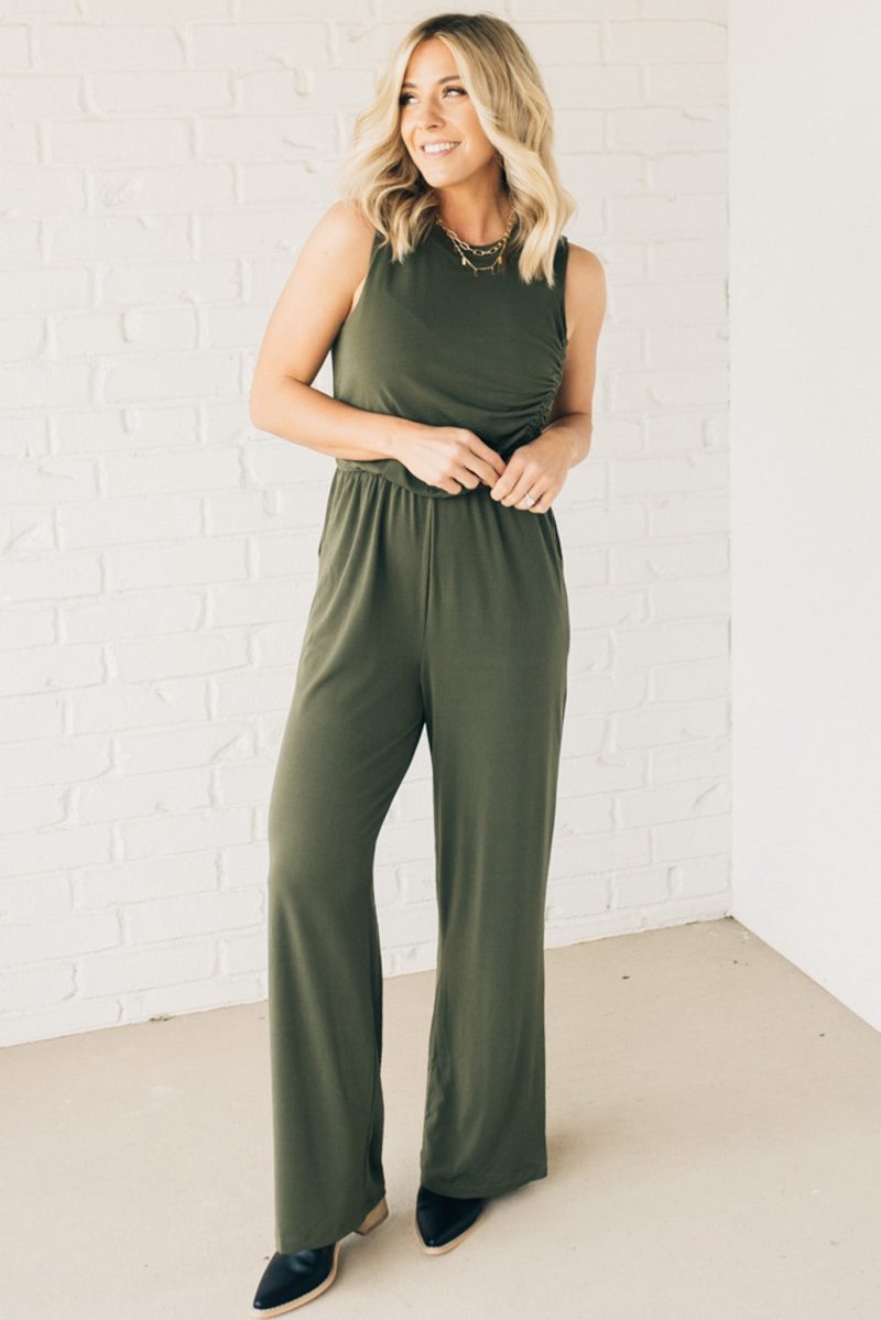 SingleRouchedSideJumpsuit 1