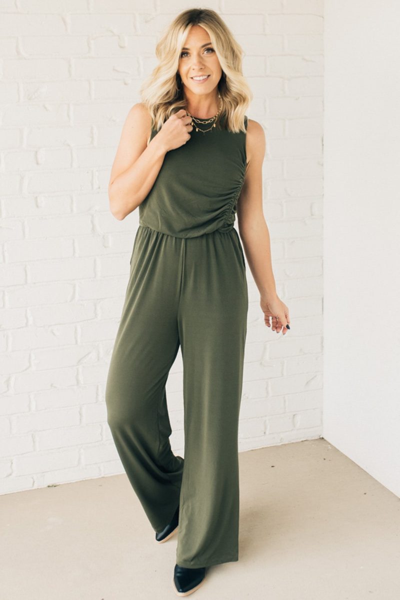 SingleRouchedSideJumpsuit