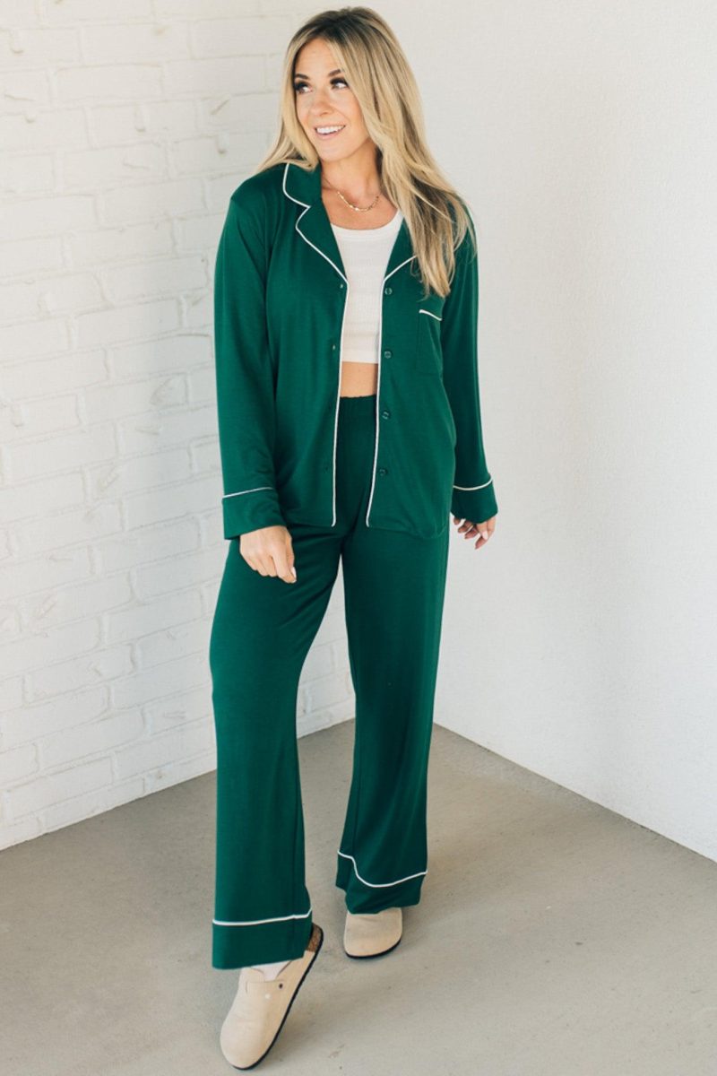 SnugglyModalPajamaSetDarkGreen