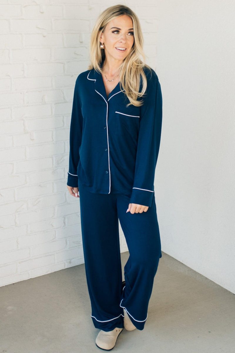 SnugglyModalPajamaSetNavy 1