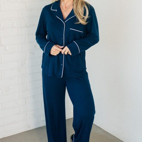 SnugglyModalPajamaSetNavy