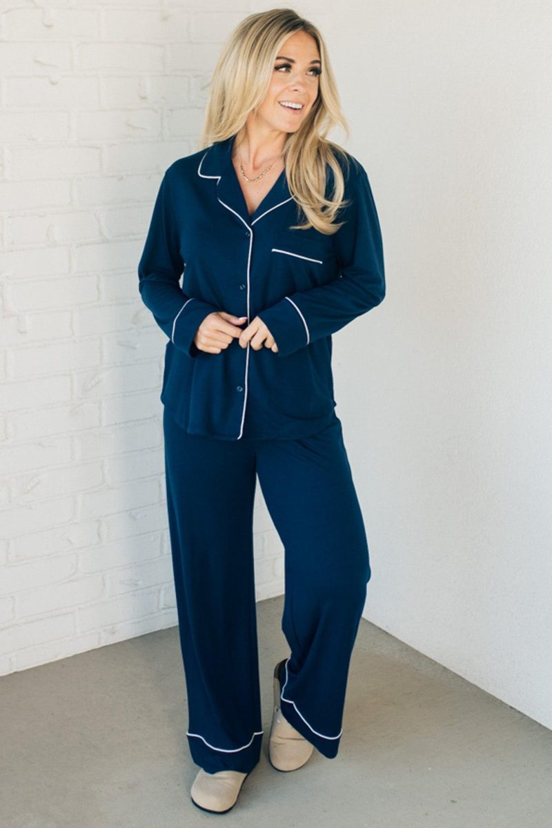 SnugglyModalPajamaSetNavy