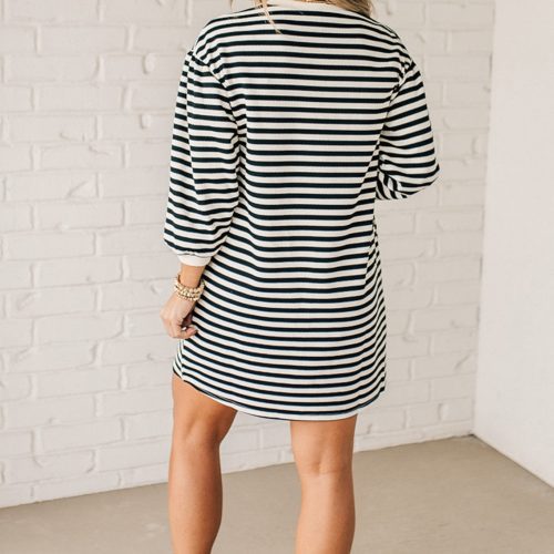 SparrowStripedShiftDressBlack 5