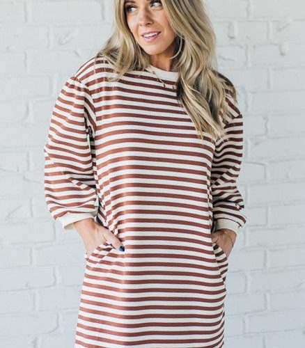 SparrowStripedShirtDress 4