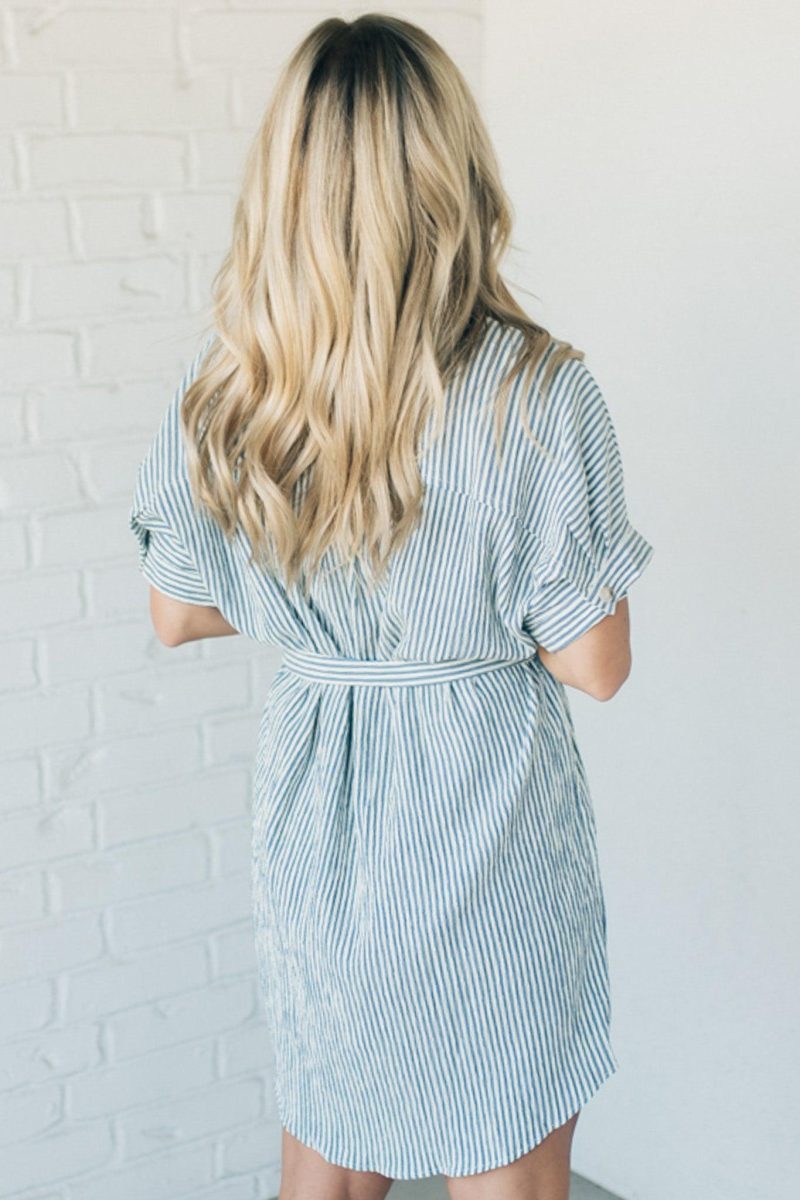 TheoStripedShirtDressNavy 5